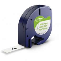 Banda adeziva Dymo LetraTag S0721610, 12mm x 4m, Negru pe Alb ( MLX-00-00001242 ) [photo_00]
