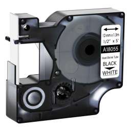 Tub termocontractabil Dymo Rhino S0718300, 12mm x 1.5m, Negru pe Alb ( MLX-00-008860 ) [photo_00]