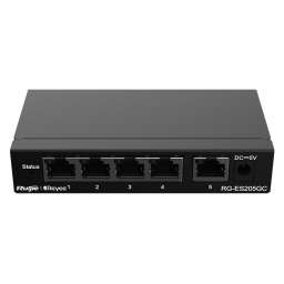 Switch de retea Ruijie Reyee RG-ES205GC, 5 port, Gigabit, Metal case, Cloud Managed Layer 2 ( MLX-00-010943 ) [photo_00]