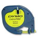 Banda adeziva Dymo LetraTag S0721620, 12mm x 4m, Negru pe Galben ( MLX-00-00001243 ) [photo_00]