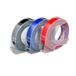 Banda adeziva Dymo S0847750, 9mm x 3m, Alb pe Negru, Albastru, Rosu (set, 3 buc) ( MLX-00-013941 ) [photo_00]